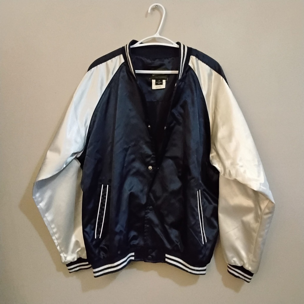 Vintage Penmans Navy White Satin Sukajan Souvenir Bomber Jacket – Size Large EUC - Picture 3 of 12